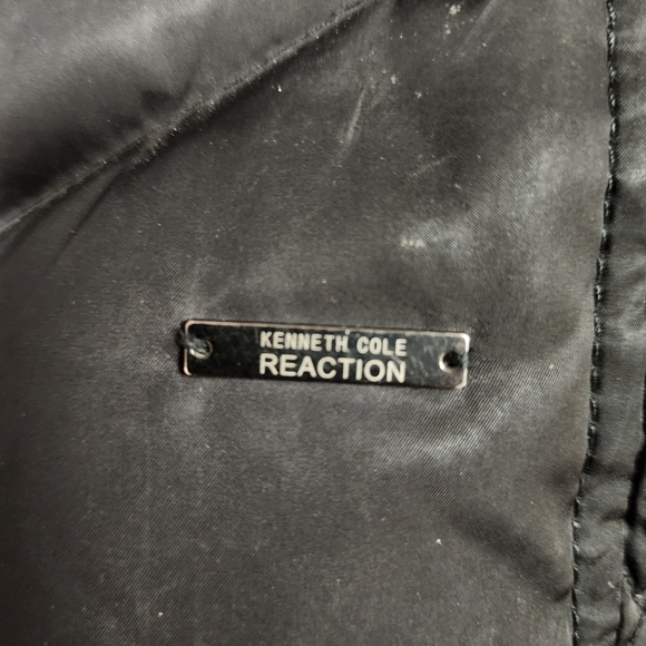 Kenneth Cole Reaction Black Hooded Size Large Feather and Down Puffer Jacket - Picture 10 of 10